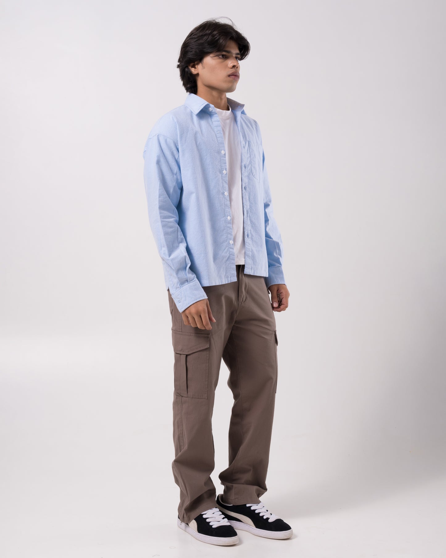 Brushed Oxford Shirt (Blue)