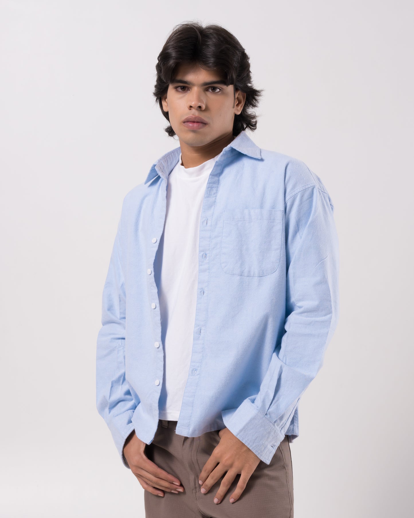 Brushed Oxford Shirt (Blue)