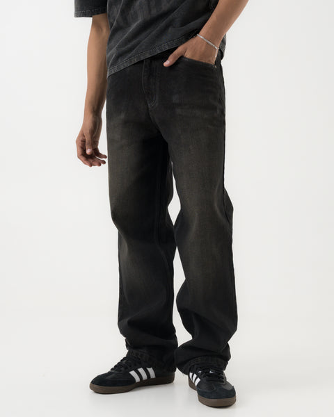 Straight Fit Jeans (Black-Brown)