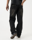 Straight Fit Jeans (Black-Brown)