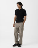 Cable-Knit Polo (Black)