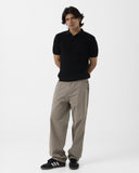 Cable-Knit Polo (Black)