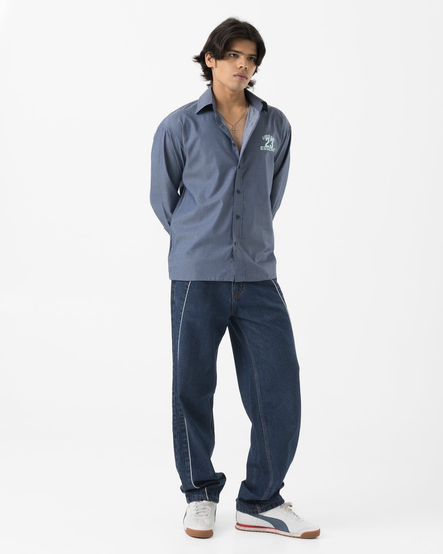Piped Denim (Blue)