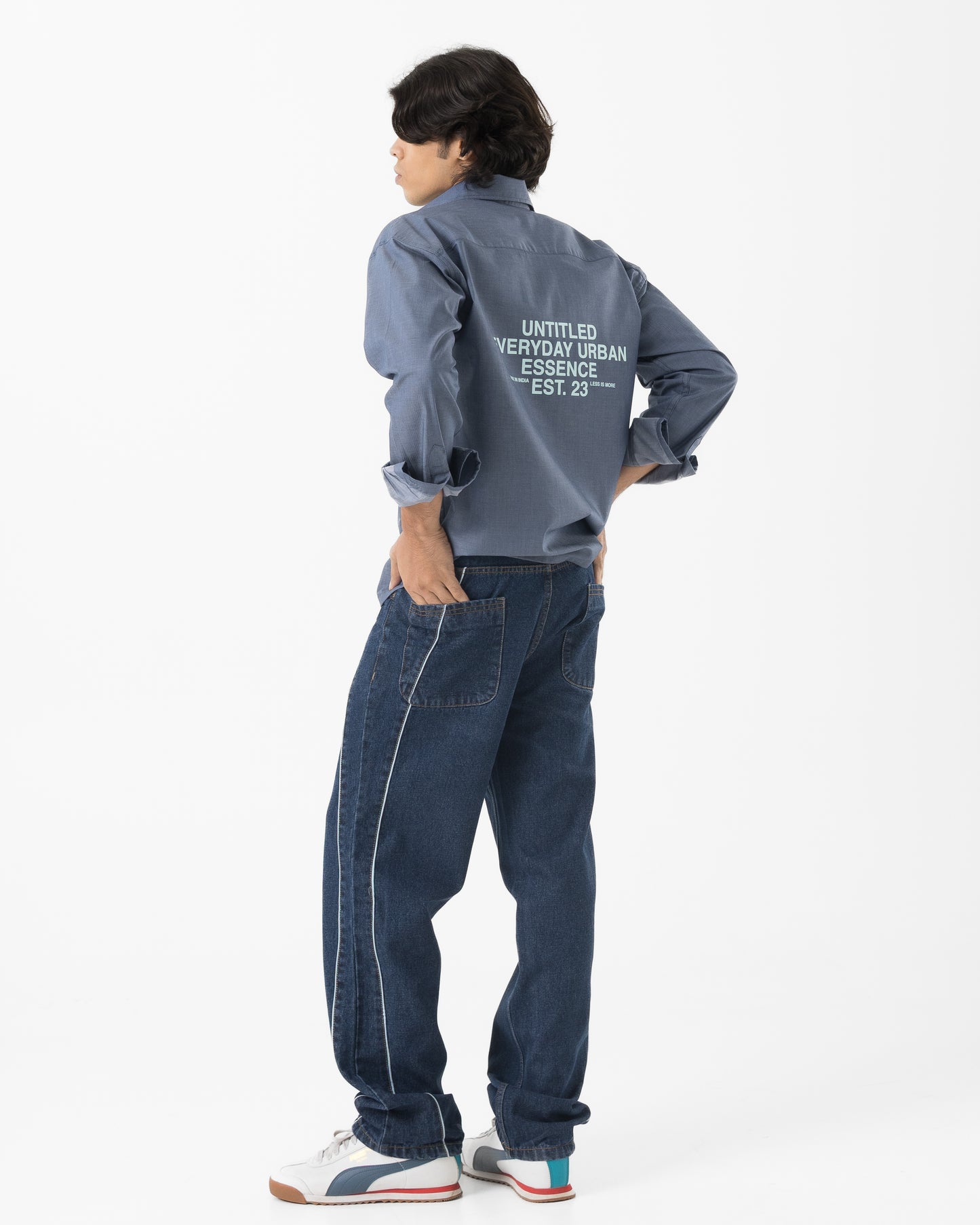 Piped Denim (Blue)