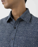 Navy Micro Print Shirt
