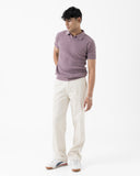 Cable-Knit Polo (Mauve)