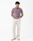 Cable-Knit Polo (Mauve)