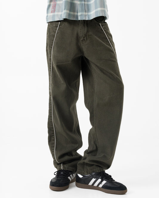 Piped Denim (Olive)