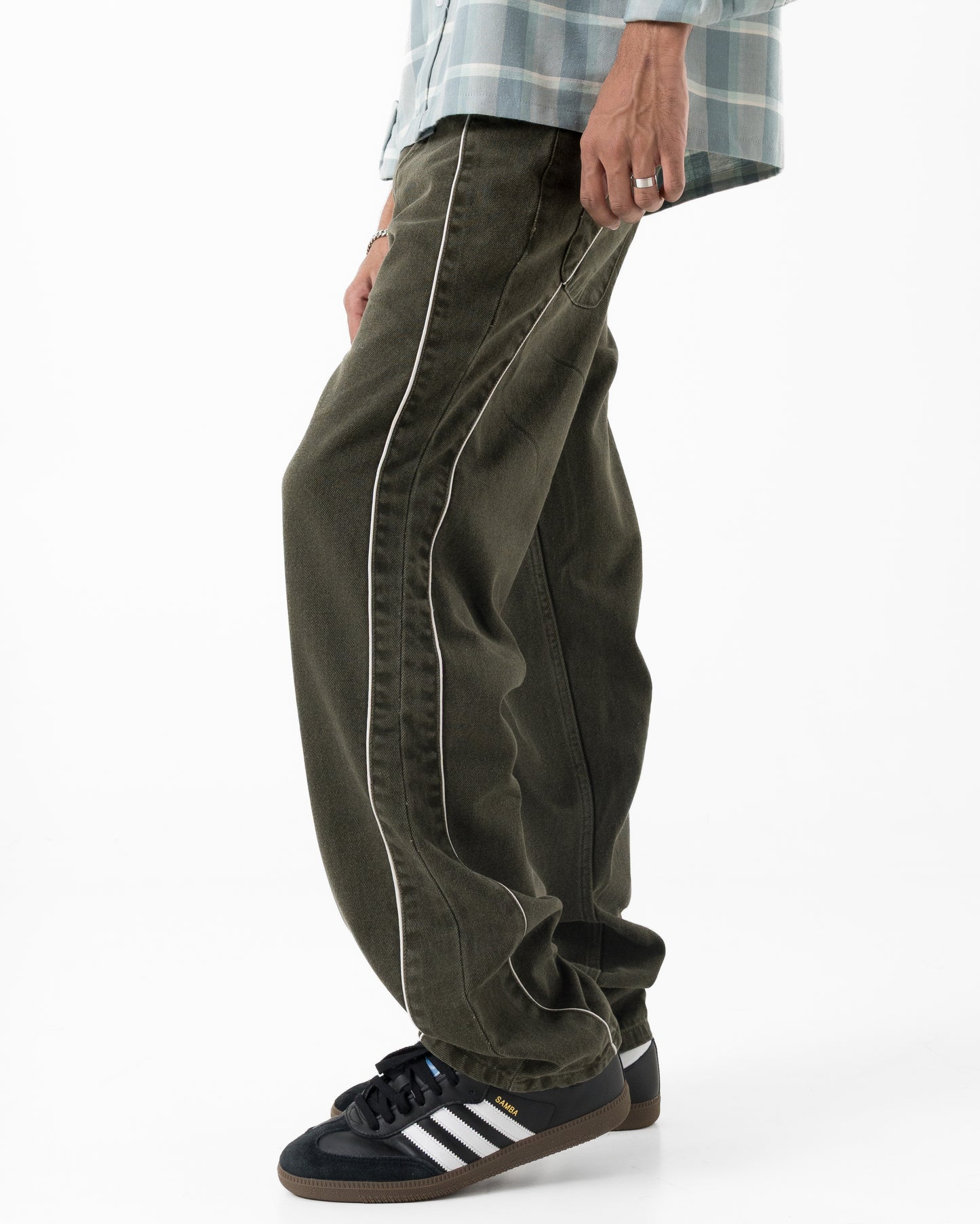 Piped Denim (Olive)